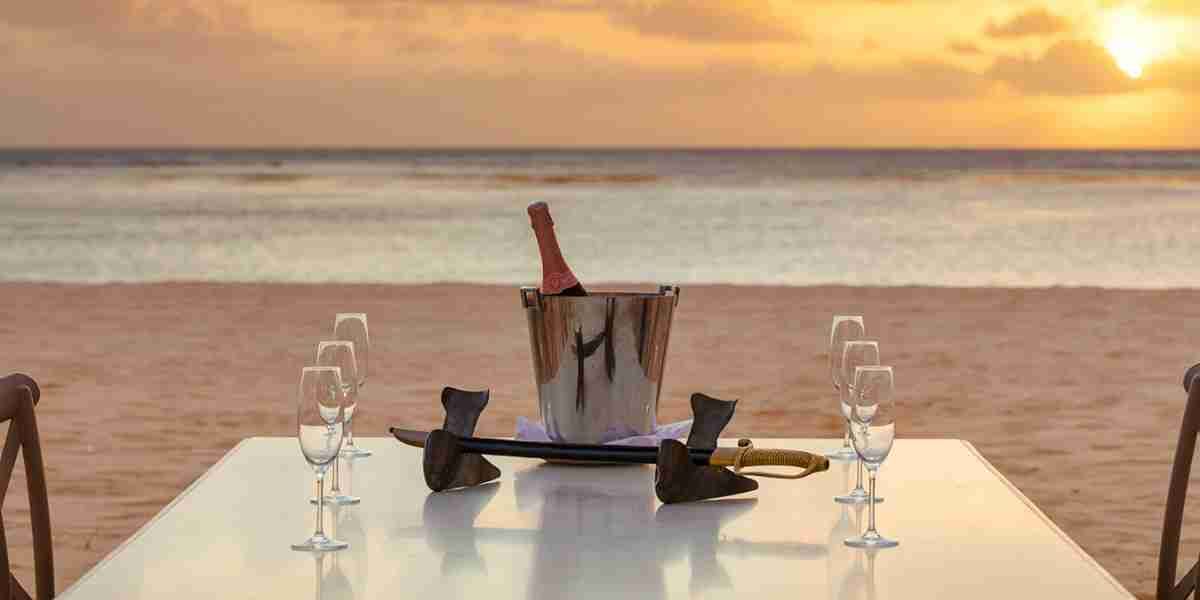 St Regis Le morne - sabrage on the beach